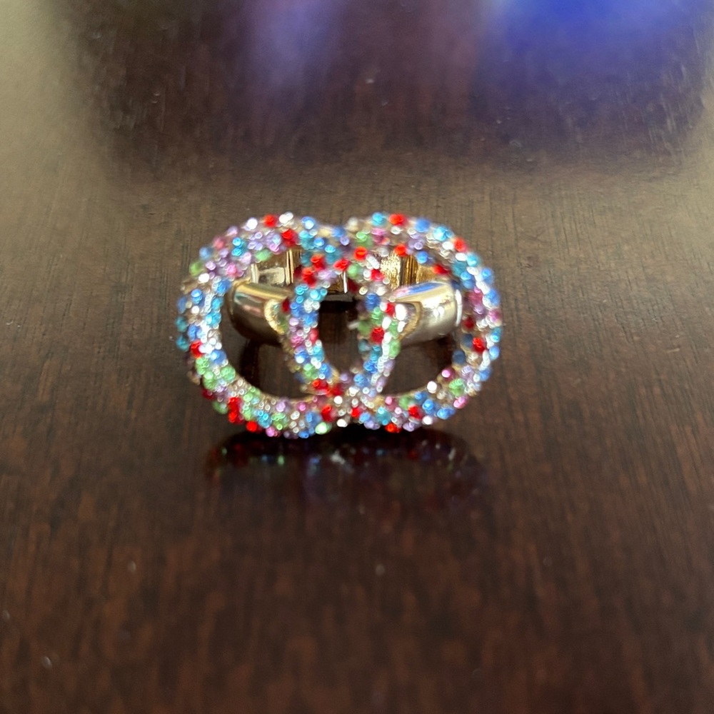 Colorful Crystal Double Ring